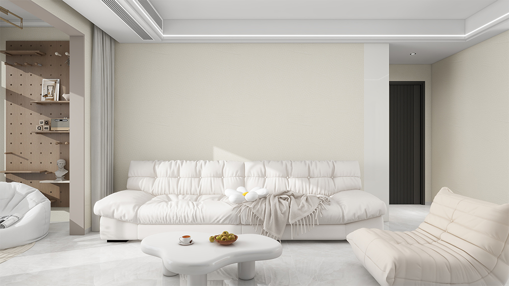 美轮美奂艺术涂料案例分享--安徽淮北-运河人家-奶油风三室一厅