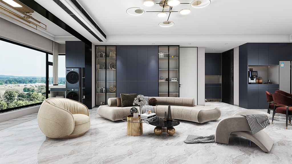 美轮美奂艺术涂料案例分享--北京-天地小区-现代简约三室一厅